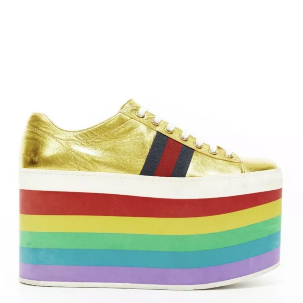 Gucci Peggy Platform Rainbow Sneakers
